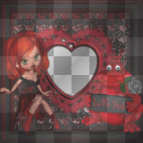 Red and Black Love Frame With Cookie Poser Girl
