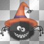 funny spider with witch hat halloween 