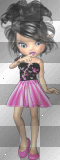 Pink and Black Emo Cookie Poser Doll