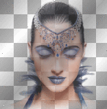 soave woman vintage face blue winter face