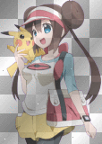 Pokemon B2&W2~Mei&Pikachu~[Stamp By NekoRika]
