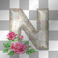 Animated Letter N With Pink Roses