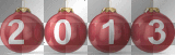 TEXT NEW YEAR 2013 RED CHRISTMAS BALL