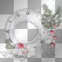 soave frame winter clock year christmas red white