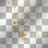 gold streamers  with confetti new Year deco