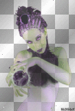 artemia transparent woman-buste-with-globe green-purple
