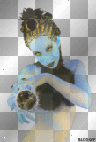 artemia transparent woman-buste-with-globe blue-gold