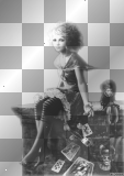 artemia fantasy transparent woman-girl-card(s) b&w