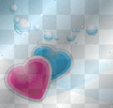 pink & blue hearts background