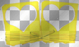 Hearts and ribbon frame ' yellow white transparent