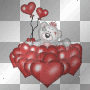 Cute teady bear and hearts
