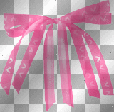 PINK HEARTS RIBBON BOW