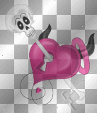 EMO SKULL KEY HEART PINK