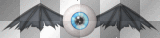 EMO GOTHIC BAT EYE BLUE