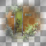 soave background house vintage flowers spring green orange