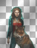 artemia transparent woman-wolf fantasy