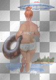 artemia transparent vintage fleshy-woman at-the-beach