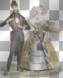 couple man woman vintage black white gold yellow 