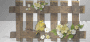 SPRING WOOD FENCE FLOWERS BIRD
