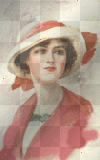 vintage lady  hat red