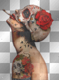 artemia transparent goth woman-skeleton cigaret-smoking
