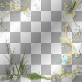 Frame flowers grass butterflies