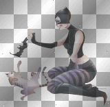 artemia transparent fantasy-design cat-woman-bat 