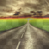 SPRING SUMMER ANIMATED BACKGROUND ROUTE ROAD GRASS GREEN SUNN SKY