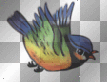 FUNNY FANTASY BIRD BLUE GREEN