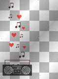 EMO RADIO MUSIC NOTE HEART RED