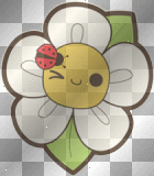 EMO SCRAP FLOWERS YELLOW LADY BUG  RED