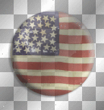 Vintage fantasy button American Flag