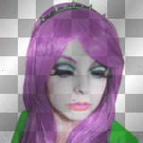 Purple green emo girl