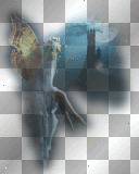 artemia transparent fantasy woman-fairy-and castle blue