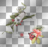Frame flowers green red 