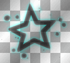 turquoise glowing star