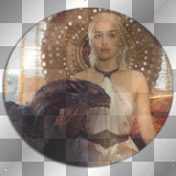 Daenerys Targaryen (Emilia Clarke in Game of Thrones) and his dragon Drogon transparent picture [nermai]