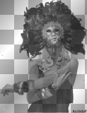 artemia transparent woman-carnival-mask-hat b&w