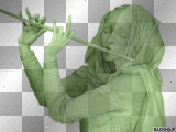 artemia transparent fantasy woman-buste-flutist green