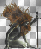 artemia transparent fantasy warrior-woman hair-brown-blond