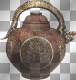 artemia transparent deco vase-teapot-asia brown-gold