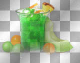 Drink glass green orange