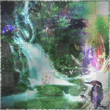 Animated background fantasy waterfall