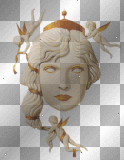 artemia transparent carnival-deco mask white-gold