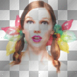woman with balloons in her hair