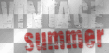 red white vintage summer words