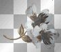 Wingska vintage flowers gold brown white