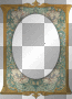 artemia transparent vintage-vertical-oval-frame green-gold