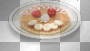 Food- Breakfast Strawberry Banana Cream Pancakes Pancake Fruit Brown Plate Funny Face ((alwaysanangel69))©® 