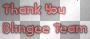 red text thank you blingee team